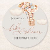 早く待てよ！ベビーシャワーラウンド紙カースト ラウンドペーパーコースター (正面)