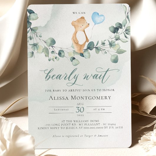 早く待てよ！ベビーシャワー招待状 招待状