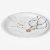 早く待てよ！ホットエアバルーンベビーシャワー ペーパープレート (アングル)