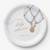 早く待てよ！ホットエアバルーンベビーシャワー ペーパープレート (正面)