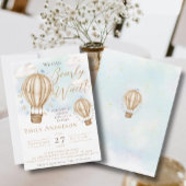 早く待てよ!ホットエアバルーン赤ちゃんシャワー 招待状