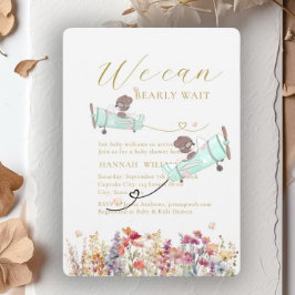 早く待てよ！ワイルドフラワー、ベビーシャワー 招待状