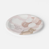 早く待てよ | 淡いピンクの女の子の赤ちゃんシャワー ペーパープレート (アングル)