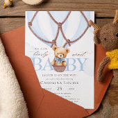 早く待てよ！男の子テディベア赤ちゃんシャワー 招待状