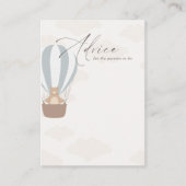 早く待てよ |男の赤ちゃんブルーバルーンシャワー アドバイスカード (正面)