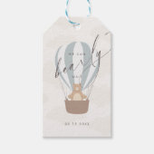 早く待てよ |男の赤ちゃんブルーバルーンシャワー ギフトタグ (正面)