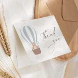 早く待てよ |男の赤ちゃんブルーバルーンシャワー サンキューカード