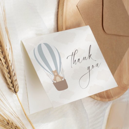 早く待てよ |男の赤ちゃんブルーバルーンシャワー サンキューカード