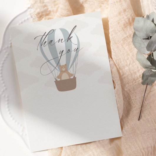 早く待てよ |男の赤ちゃんブルーバルーンシャワー サンキューカード