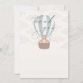 早く待てよ |男の赤ちゃんブルーバルーンシャワー サンキューカード (正面)