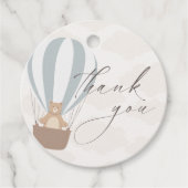 早く待てよ |男の赤ちゃんブルーバルーンシャワー フェイバータグ (正面)