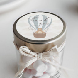 早く待てよ |男の赤ちゃんブルーバルーンシャワー ラウンドシール