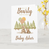 早く待てよ |赤ちゃんシャワーカード カード (黄色い花)