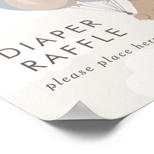 早く待てよ |赤ちゃんシャワーラッフル看板 ポスター (角)