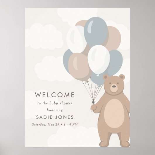 早く待てよ |赤ちゃんシャワー歓迎サイン ポスター (正面)