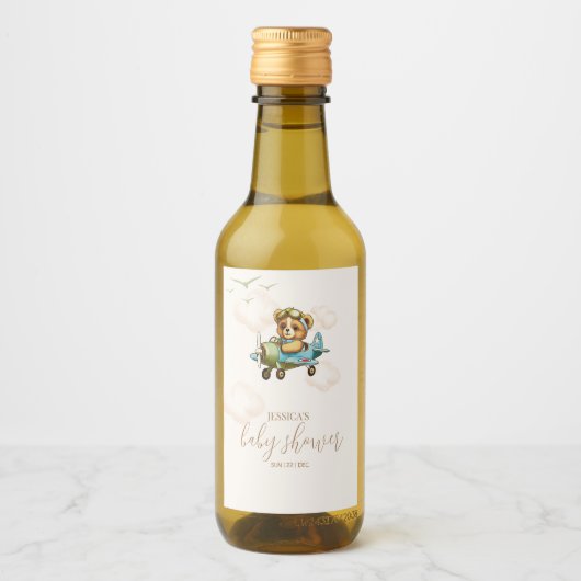 早く待てよ!赤ちゃんシャワー水ボトルラベル ワインラベル (正面)