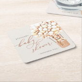 早く待てよ！赤ちゃんシャワー スクエアペーパーコースター (アングル)