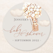 早く待てよ!赤ちゃんシャワー ラウンドペーパーコースター (正面)