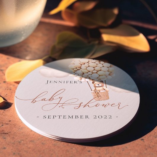 早く待てよ!赤ちゃんシャワー ラウンドペーパーコースター