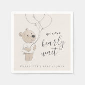 早く待てよ | Teddy Bear Baby Shower スタンダードカクテルナプキン (正面)