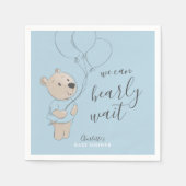 早く待てよ | Teddy Bear Baby Shower スタンダードカクテルナプキン (正面)