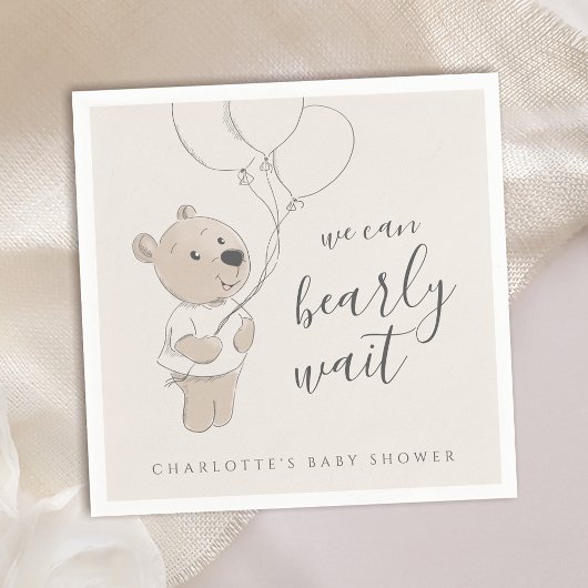 早く待てよ | Teddy Bear Baby Shower スタンダードカクテルナプキン