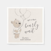 早く待てよ | Teddy Bear Baby Shower スタンダードカクテルナプキン (正面)