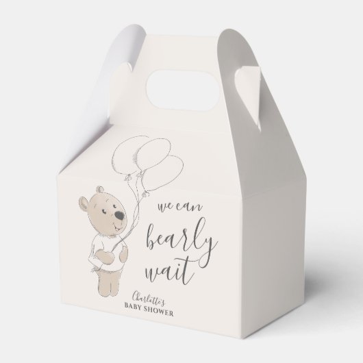 早く待てよ | Teddy Bear Baby Shower フェイバーボックス (正面サイド)