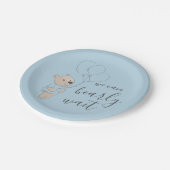 早く待てよ | Teddy Bear Baby Shower ペーパープレート (アングル)