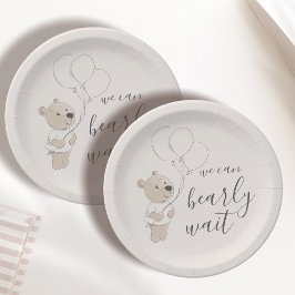 早く待てよ | Teddy Bear Baby Shower ペーパープレート