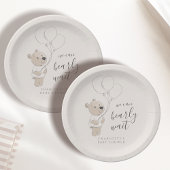 早く待てよ | Teddy Bear Baby Shower ペーパープレート