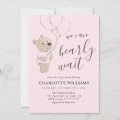 早く待てよ | Teddy Bear Baby Shower 招待状 (正面)