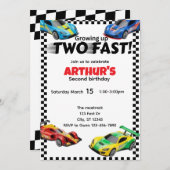早く成長しすぎ！2歳誕生日パーティーの招待状 招待状 (正面/裏面)