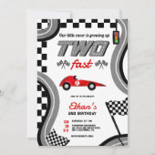 早く成長する2歳のレーシングテーマ誕生日 招待状 (正面)