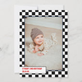 早く成長する2歳のレーシングテーマ誕生日 招待状 (裏面)