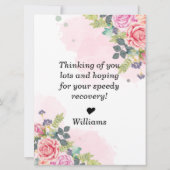 早く水の色ピンクのフローラ スタイリッシュ カード (裏面)