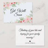 早く水の色ピンクのフローラ スタイリッシュ ノートカード (正面/裏面)