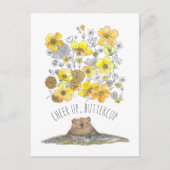 早く治してあげて！ハートフルな気持ちで書かれた、コロコロと転がりながらも元気に！水彩画の応援メッセー ポストカード (正面)