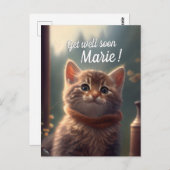 早く治してね 子猫のマフラー カスタマイズ可能 ポストカード (正面/裏面)
