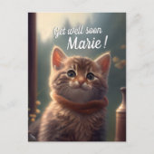 早く治してね 子猫用スカーフ付き カスタマイズ可能 ポストカード (正面)