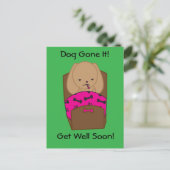 早く治そう 犬の絵がかわいいカスタマイズ ポストカード (スタンド正面)