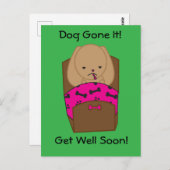 早く治そう 犬の絵がかわいいカスタマイズ ポストカード (正面/裏面)