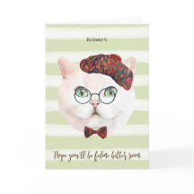 早く治ってねカード　ユーモア猫名言