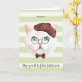 早く治ってねカード　ユーモア猫名言 カード (黄色い花)