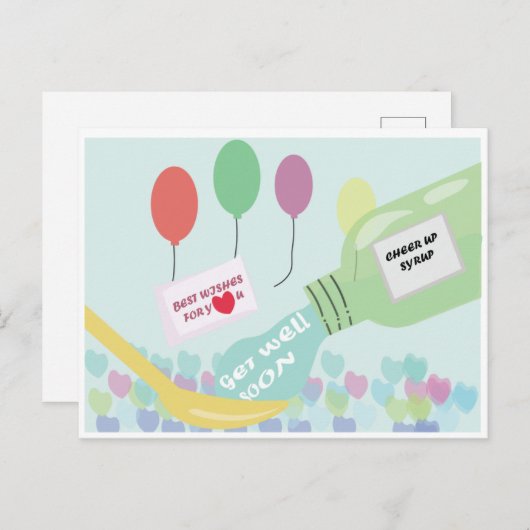 早く治ってねシロップのポストカード ポストカード (正面/裏面)