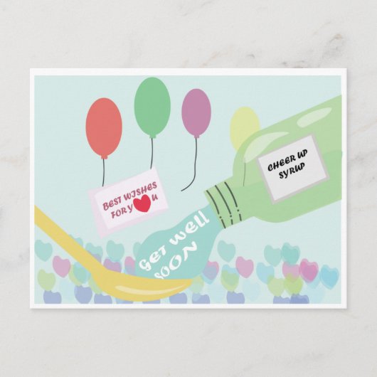 早く治ってねシロップのポストカード ポストカード (正面)