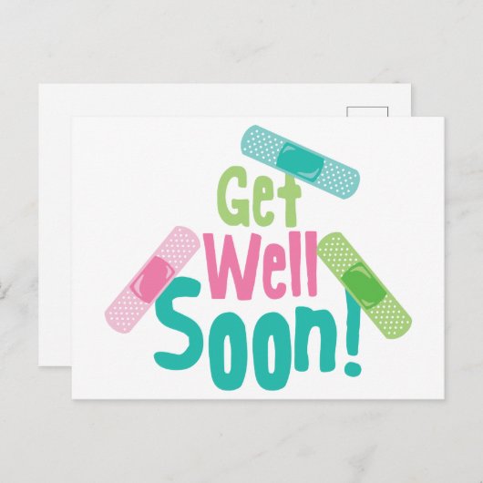 早く治ってねバンドエイド ポストカード (正面/裏面)