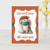 早く治ってね。あなたが恋しいオフィス仲間たち カード (黄色い花)