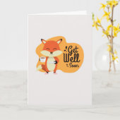 早く治ってね かわいい狐のカード カード (黄色い花)