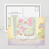 早く治ってね　しろくま　うさぎ　水彩画 ポストカード (正面/裏面)